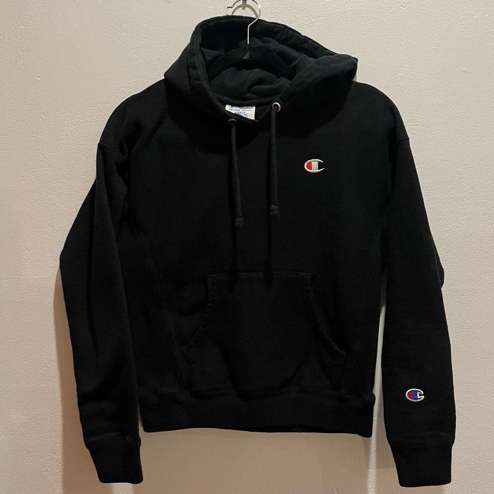 Champion Reverse Weave Black Hoodie Women’s Small